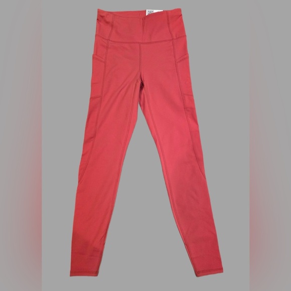 Rust Orange High-Waisted Leggings With Pockets NWT Size XS - Picture 1 of 4